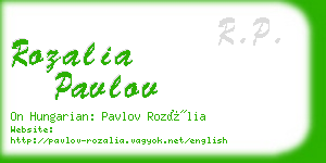 rozalia pavlov business card